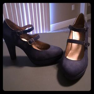 Jellypop suede purple heels